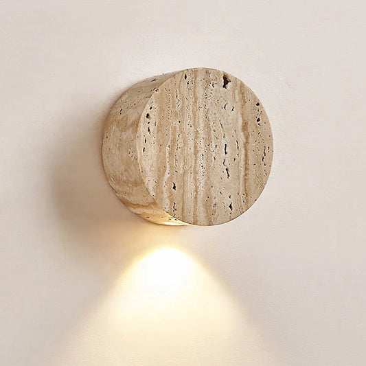 Classic Stone Wall Sconce with Soft Glass Shade - Pexav