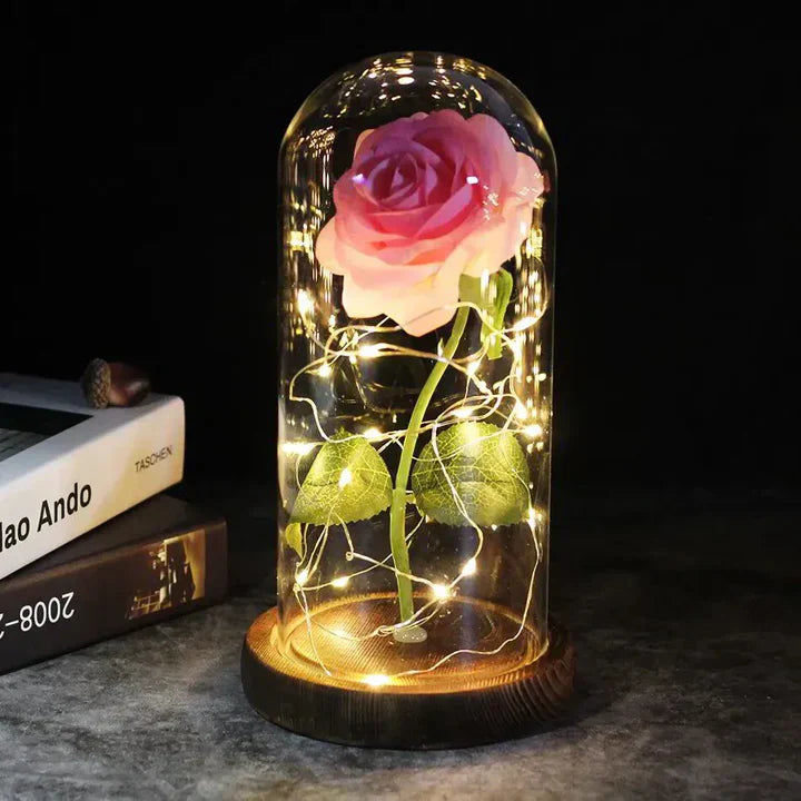 Beautiful LED Floral Glass Table Lamp