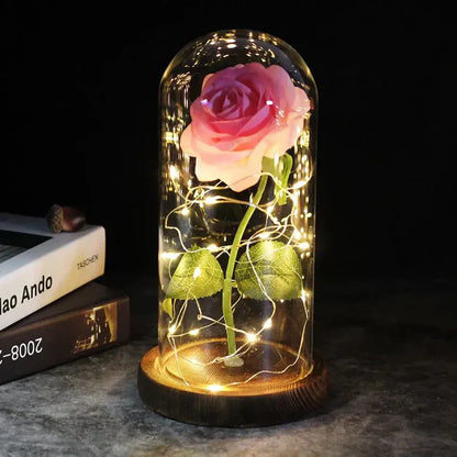 Beautiful LED Floral Glass Table Lamp