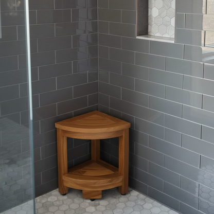 Stable Wooden Bathroom Stool - Pexav