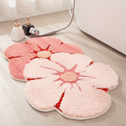Soft Grip Floral Bath Mat - Pexav