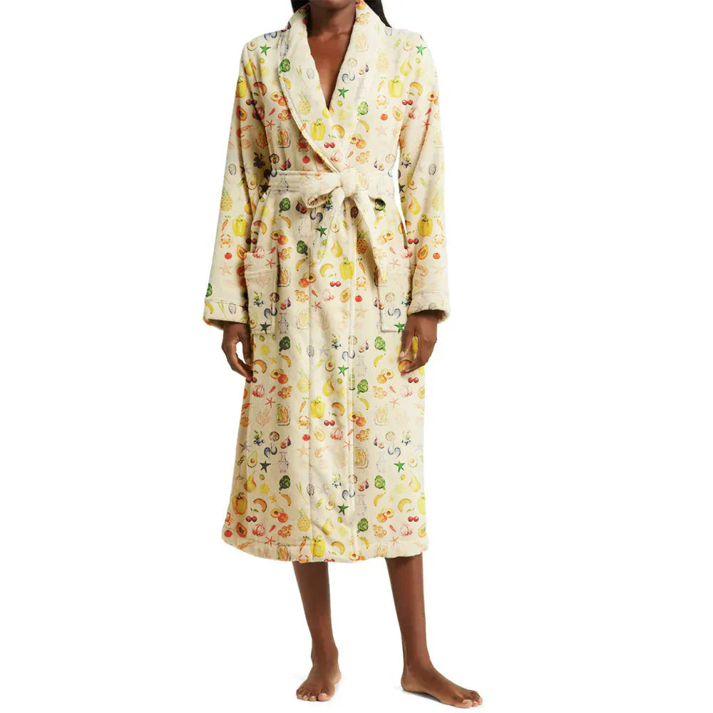 Plush Women's Bathrobe with Hood and Adjustable Waist - Pexav
