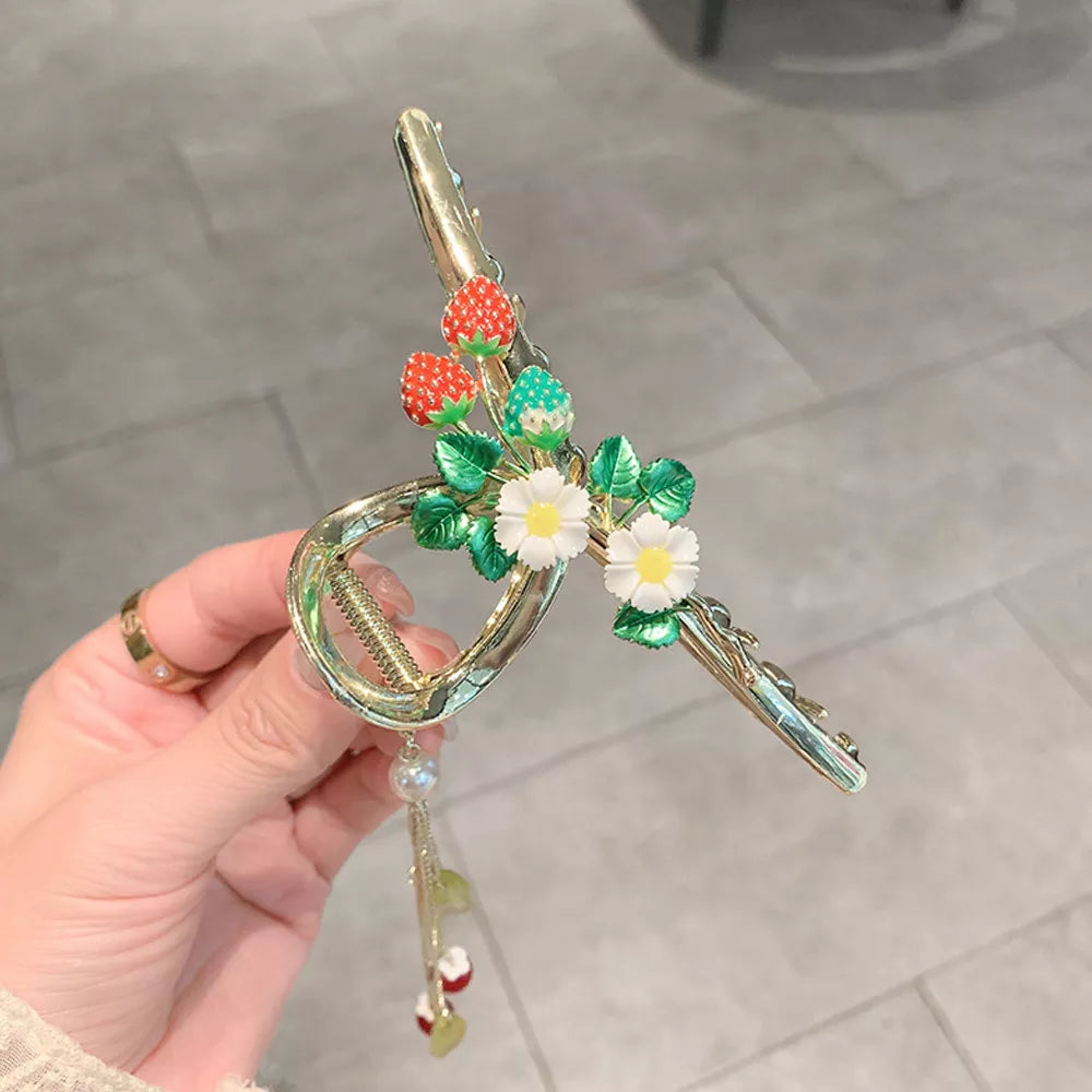 Pretty Flower Hair Slide Clamp