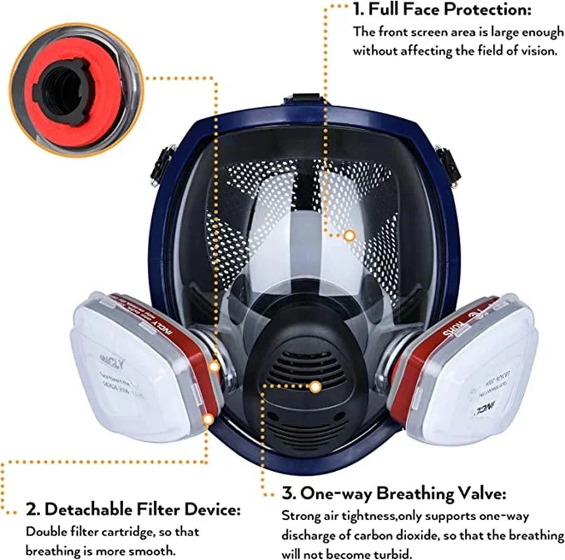 Breathable Face Mask with Clear Lens and Air Purifying Filters