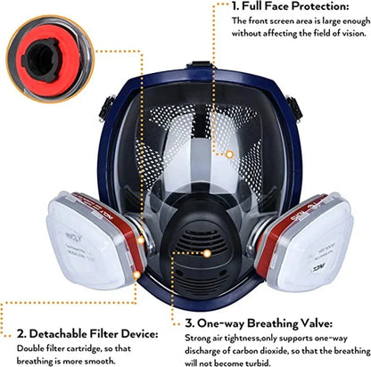 Breathable Face Mask with Clear Lens and Air Purifying Filters