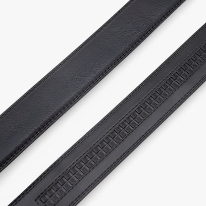 Black Real Leather Men's Belt with Automatic Loop – Elegant and Versatile Accessory for Business and Casual Wear-6