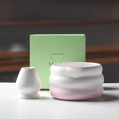 Traditional Green Tea Ceremonial Bowl Set 550ml Ceramic - Pexav