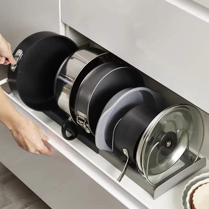 Space Saving Kitchen Cookware Holder with 7 Compartments