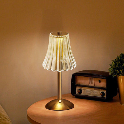 Luxurious Glass Table Lamp with Sparkling Crystal Shade