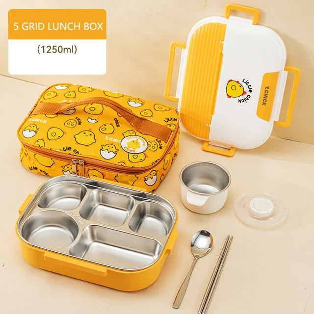 Thermal Compartment Food Grade Metal Lunch Box Set