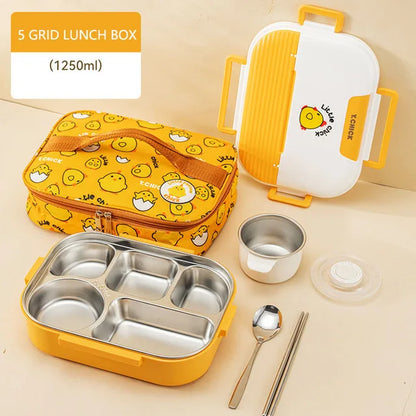 Thermal Compartment Food Grade Metal Lunch Box Set