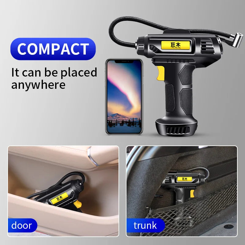 Compact 12V Car Air Pump – Portable Tire Compressor