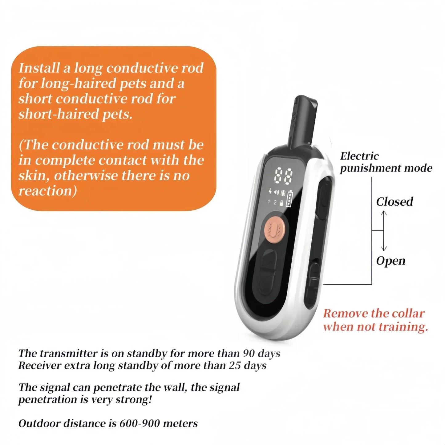 Waterproof Remote Dog Trainer Collar with Bark Control