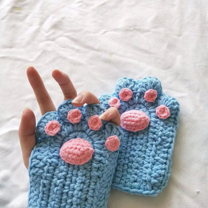 Warm Kitty Knit Winter Gloves