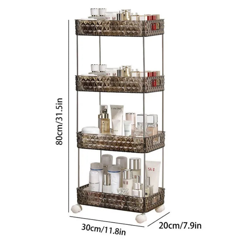 Space Saving Bathroom Shelf Cart Organizer