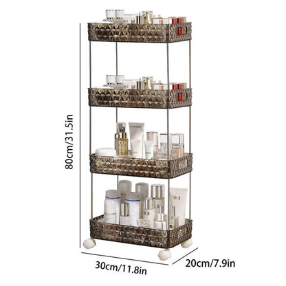 Space Saving Bathroom Shelf Cart Organizer