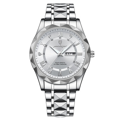 Men's Silver Tone Luminescent Watch