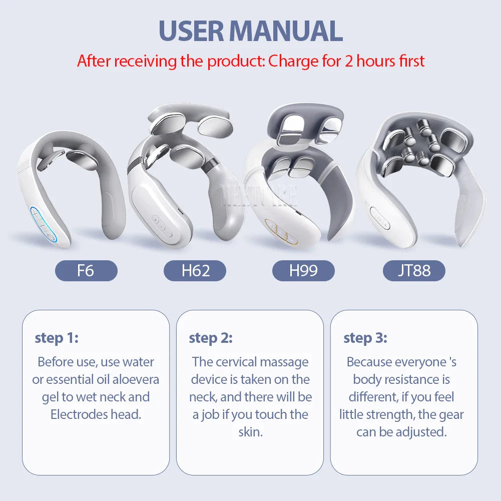 Wireless Rechargeable Neck Massager for Pain Relief