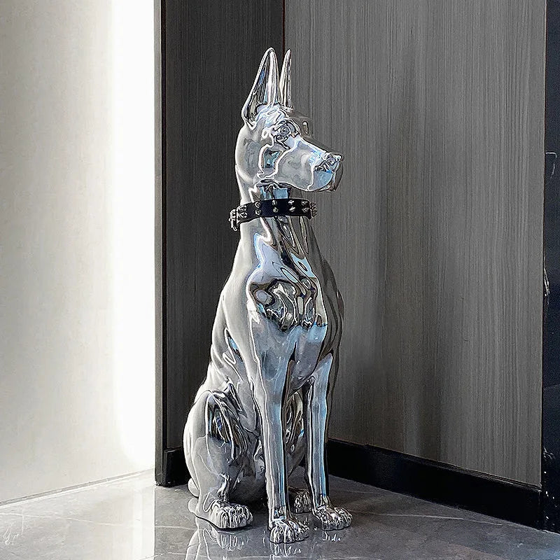 Glossy Dog Modern Home Decor Statue - Pexav