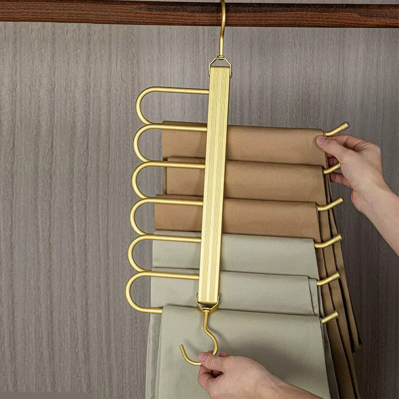 Compact Closet Pants Hanger – Slim Aluminum Organizer