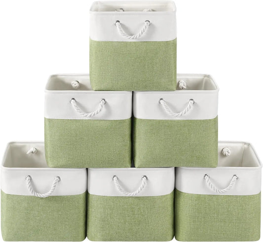 Collapsible Cloth Storage Cubes with Rope Handles - Pexav