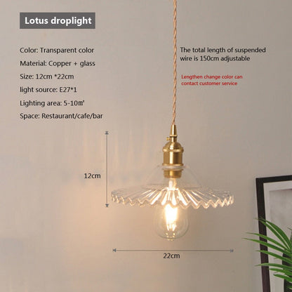 Clear Glass Drop Pendant Light