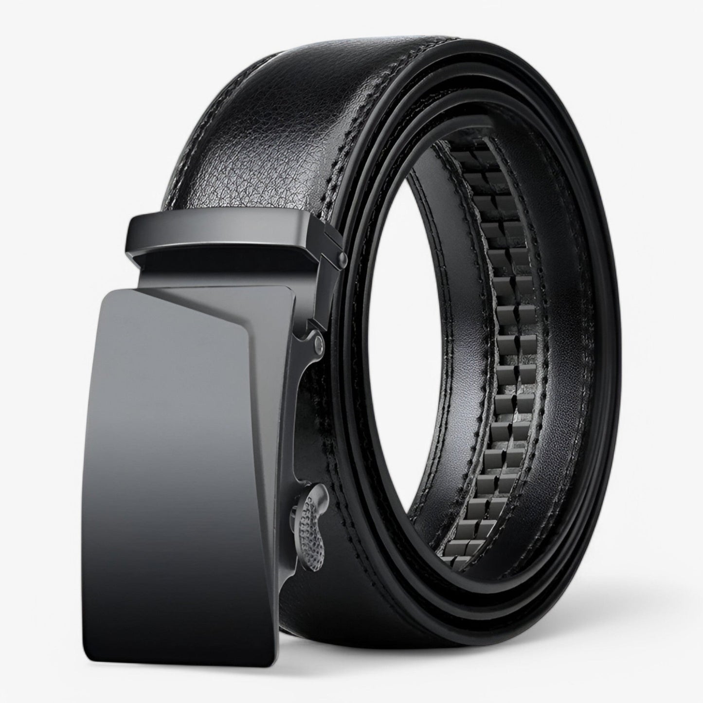 Easy Fit Men's Leather Belt with Slim Buckle - Pexav