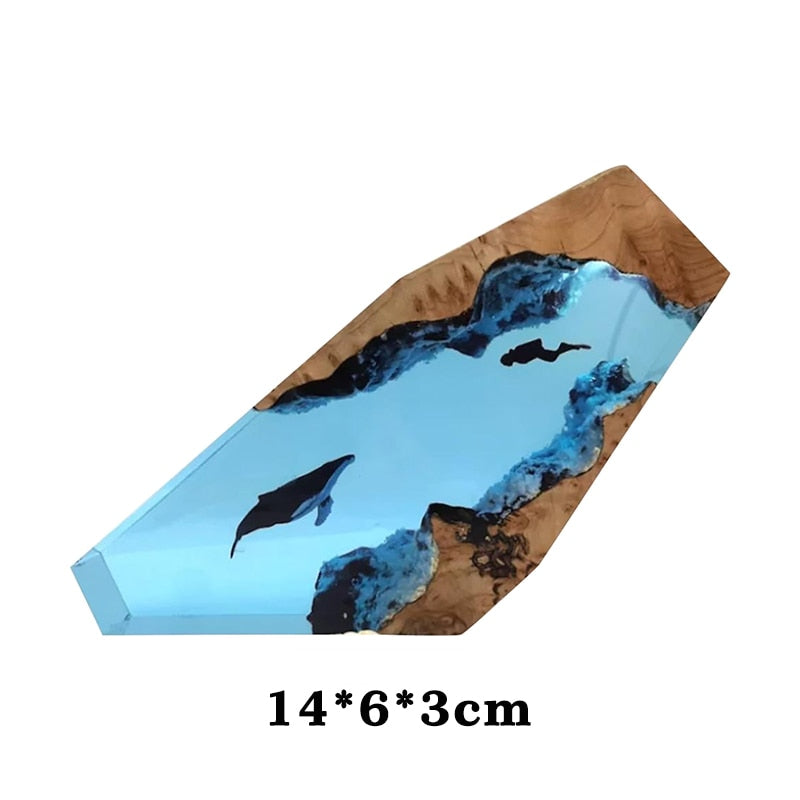 Ocean Blue Glass Diver Table Lamp