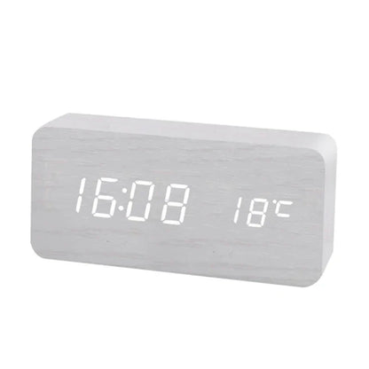 Rustic Wooden LED Alarm Clock