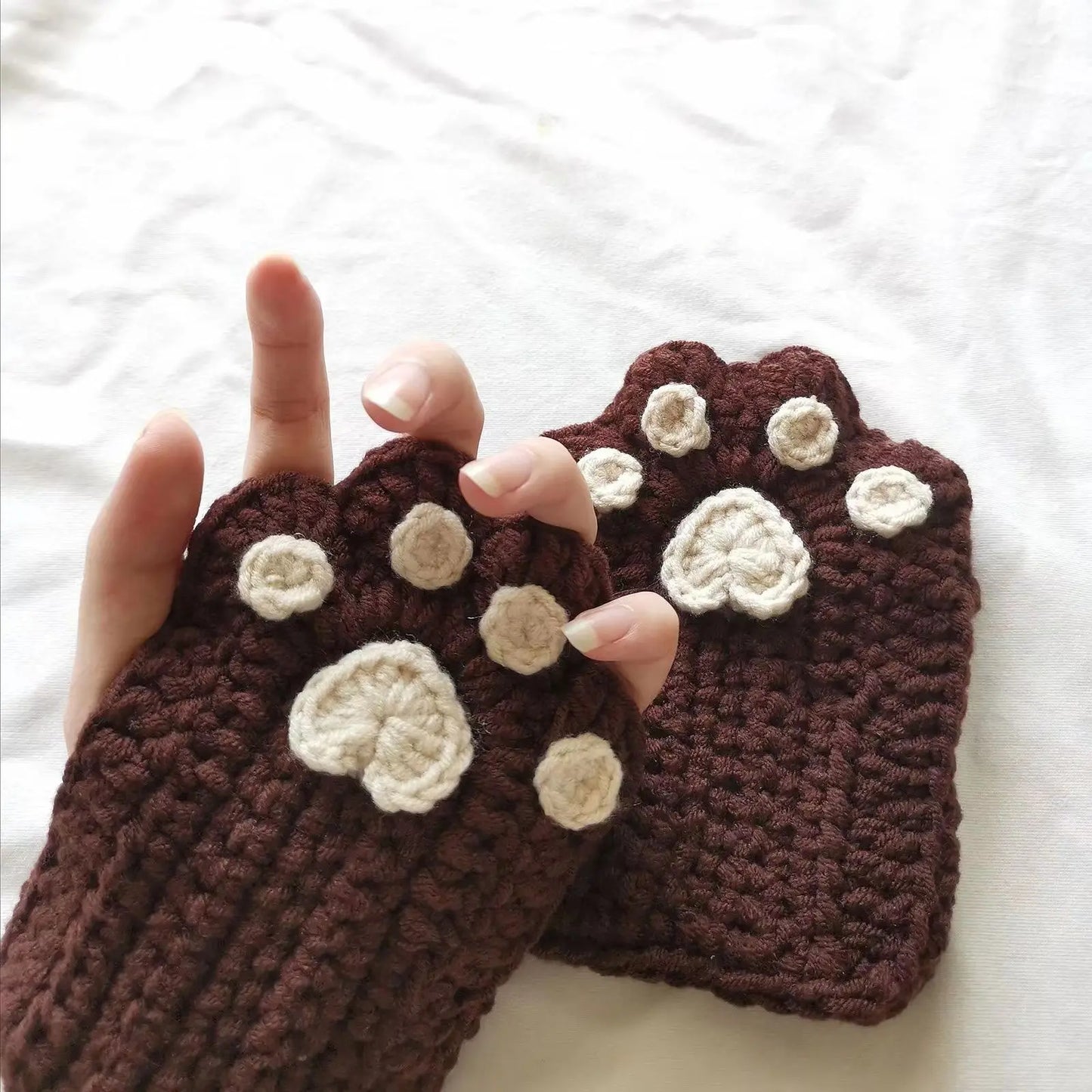 Warm Kitty Knit Winter Gloves