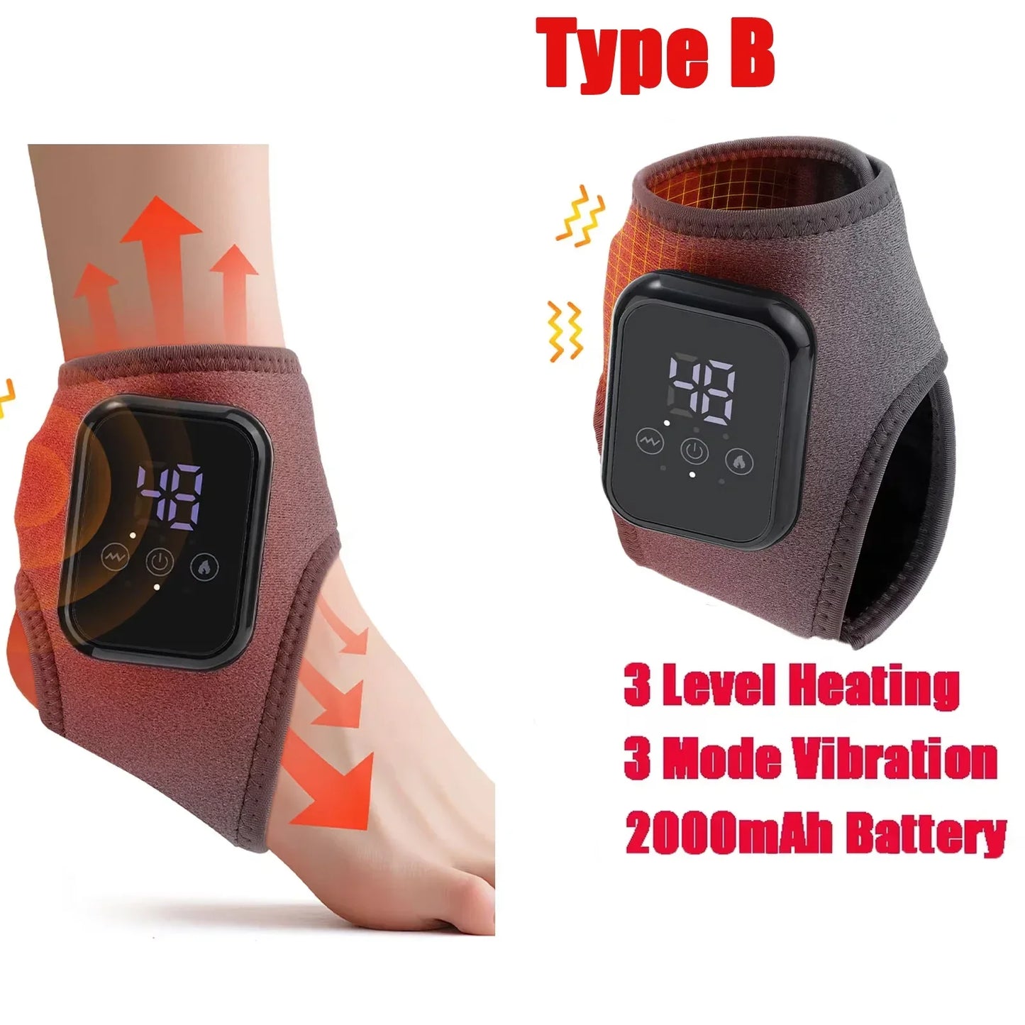 Warm Ankle Massager with Vibration and Timer