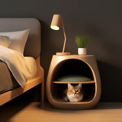 Space Saving Cat Bed End Table
