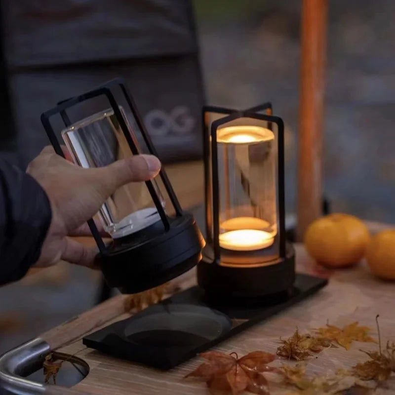 Battery Powered Glass Table Lamp – Compact Mood Lighting