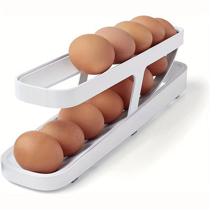 2-Level Slide Out Fridge Storage Rack Organizer