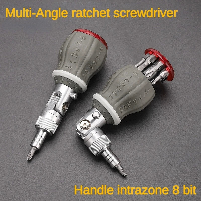 Versatile 8-in-1 Ratchet Screwdriver with Ergo Grip