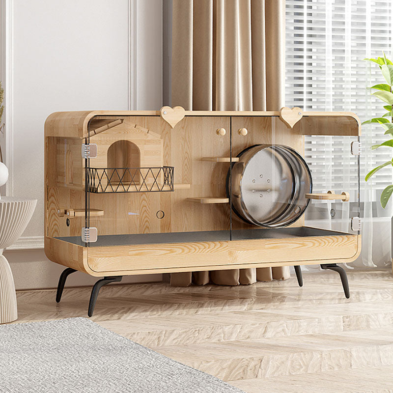 Spacious Clear Wooden Pet Shelter - Pexav