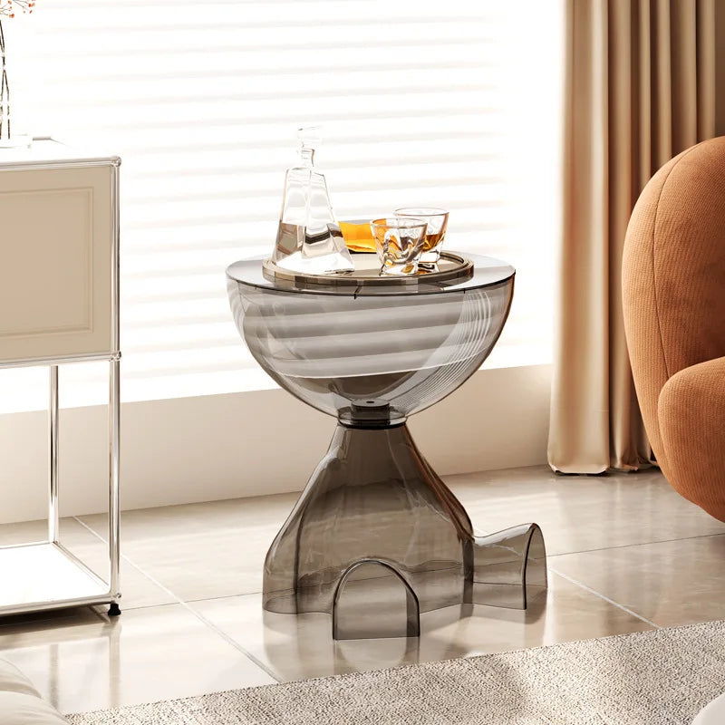 Clear Glass Compact Coffee Table - Pexav