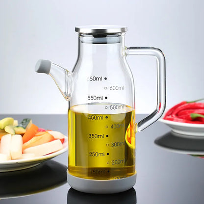 Clear Glass Kitchen Oil Dispenser Bottle