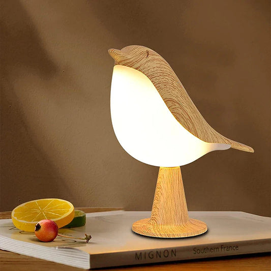 Natural Bird Table Lamp with LED Touch Control - Pexav