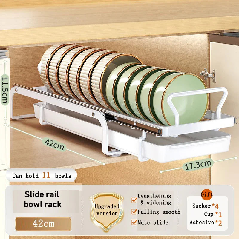Space Saving Kitchen Dish Organizer Rack