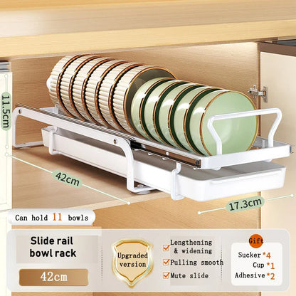 Space Saving Kitchen Dish Organizer Rack