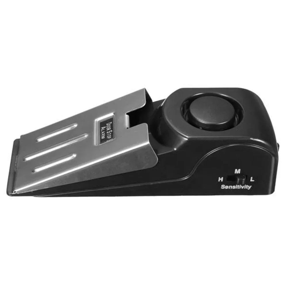 Black electronic device with a sensor and control panel on a white background