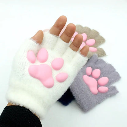 Warm Kitty Paw Touch Gloves - Pexav