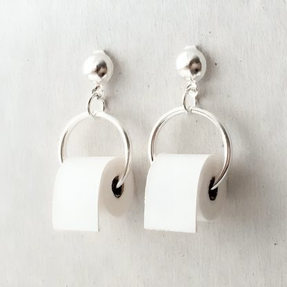 Small Bathroom Paper Dangle Earrings
