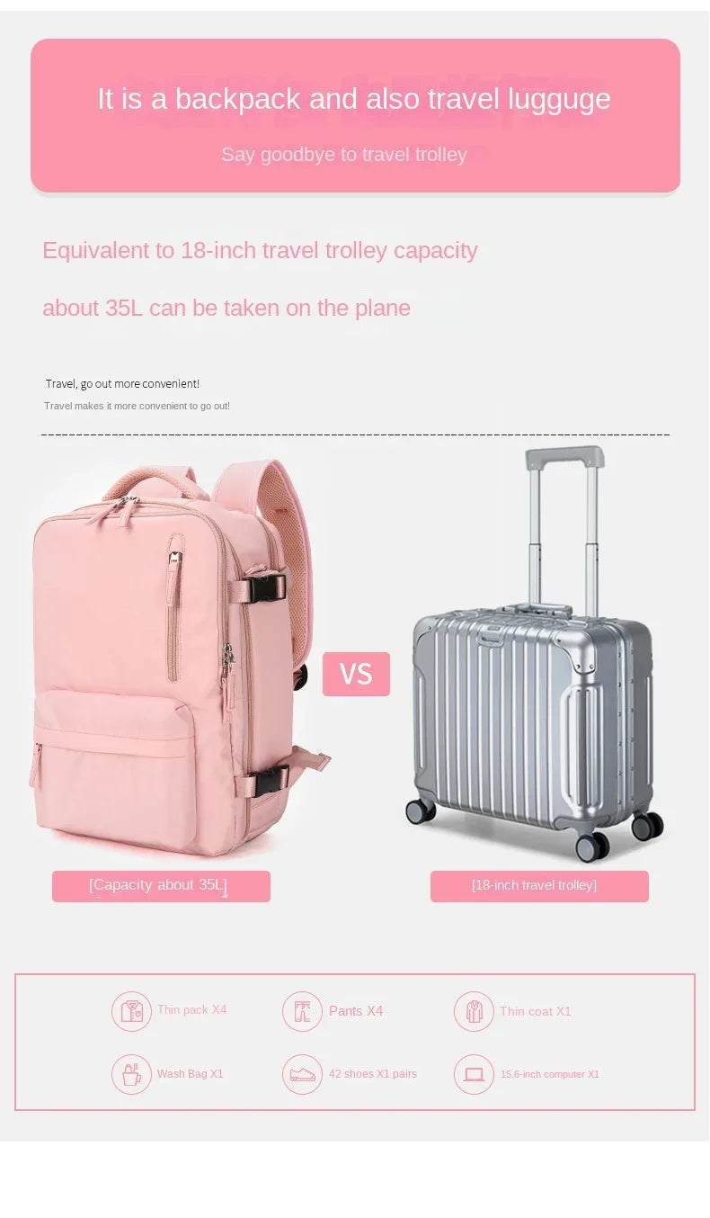 Compact Flight Backpack With Sneaker Pocket