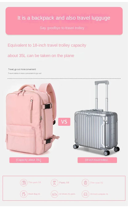 Compact Flight Backpack With Sneaker Pocket