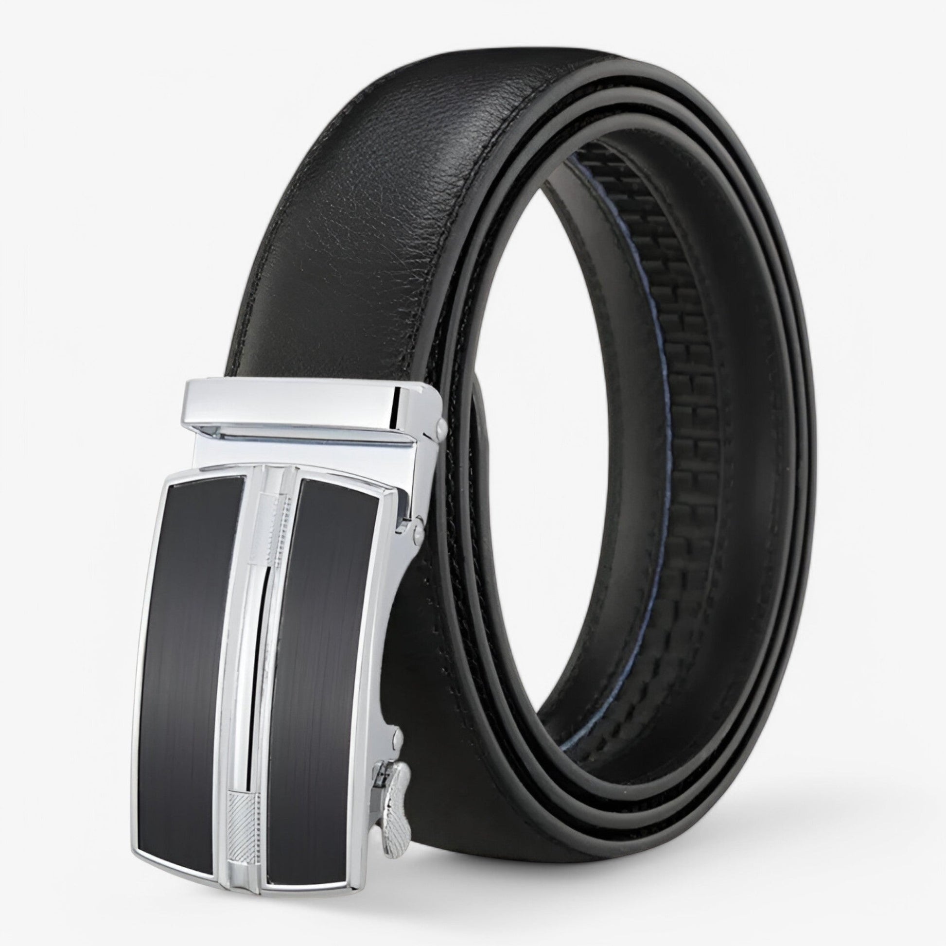 Leather Belt with Auto Buckle - Classic Stylish Mens Accessory - Pexav