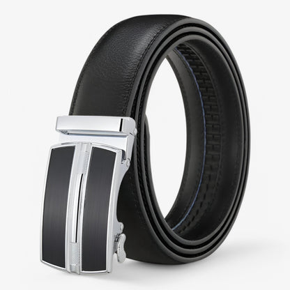Leather Belt with Auto Buckle - Classic Stylish Mens Accessory - Pexav