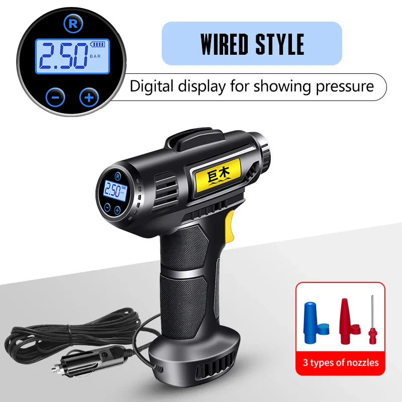 Compact 12V Car Air Pump – Portable Tire Compressor