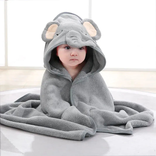 Cute Animal Hooded Baby Robe - Pexav